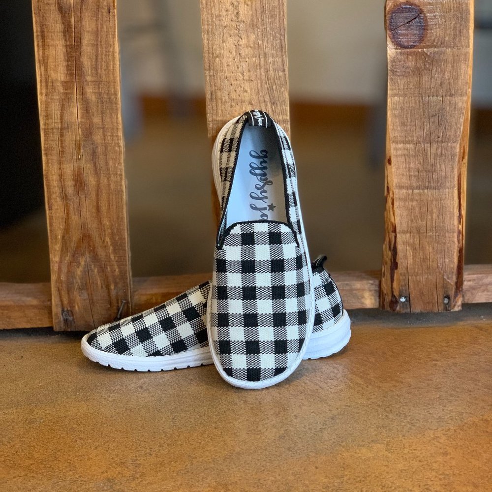 Ladies Gypsy Jazz Black & White Checkered